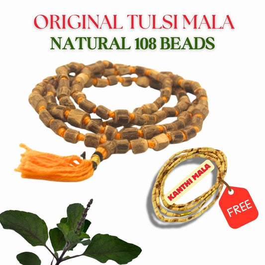 TULSI MALA Natural 108 Beads+TULSI KANTHI MALA 📿