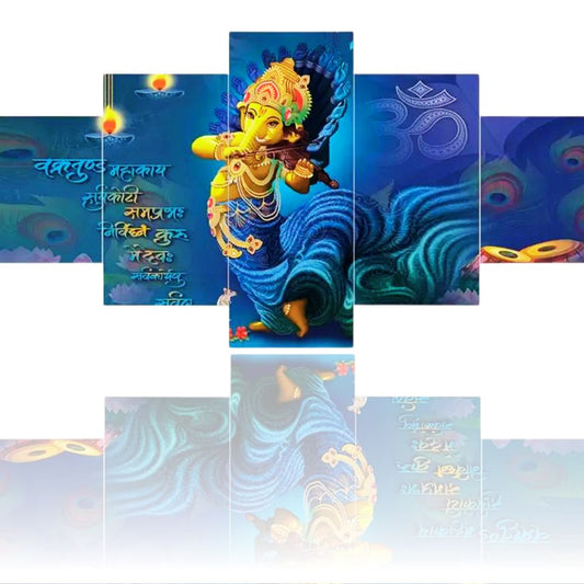 SHRI GANESHA (With Mantra) UV Textured Wall Painting